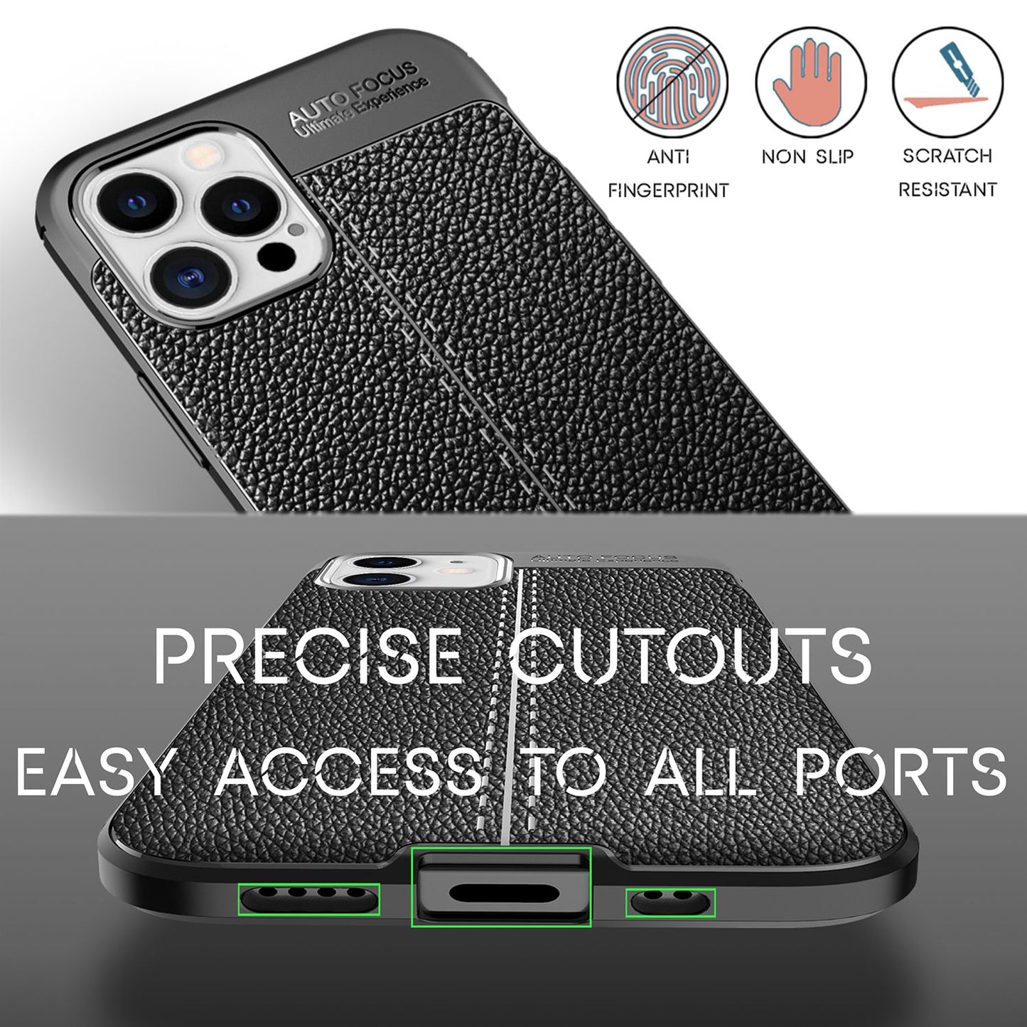 NALIA Leder-Optik Silikon Case für iPhone 12 Pro Max – Griffig & Matt – BARRON Handyhülle (Anti-Fingerprint, Stoßfest & Robust) – Marke aus Berlin