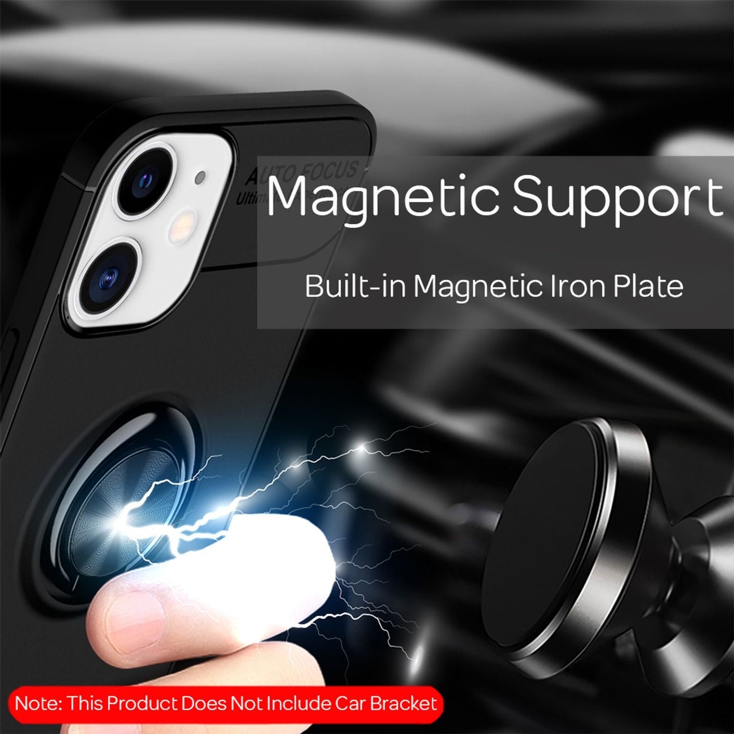 NALIA Ringhülle für iPhone 12 Mini – Ring-Ständer 360° & für Magnet-Halter – GRIP360 (Mattiertes Silikon Case) – Marke aus Berlin