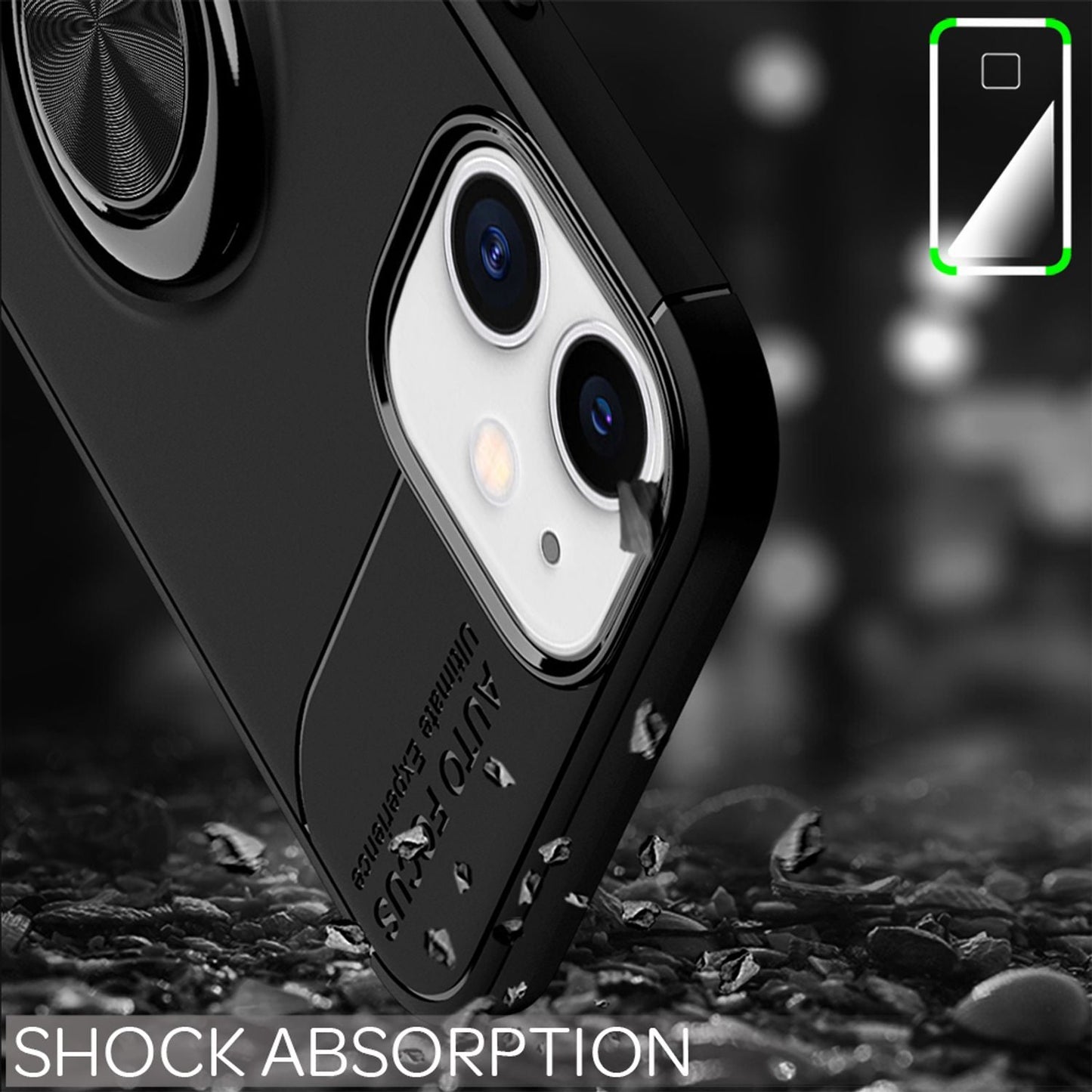NALIA Ringhülle für iPhone 12 / 12 Pro – Ring-Ständer 360° & für Magnet-Halter – GRIP360 (Mattiertes Silikon Case) – Marke aus Berlin