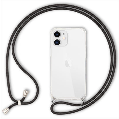 NALIA Handykette für iPhone 12 Mini – Transparentes Hybrid-Case & Band – HANGIT (Anti-Gelb Rückseite & Verstellbar) – Marke aus Berlin