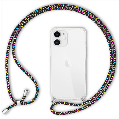 NALIA Handykette für iPhone 12 Mini – Transparentes Hybrid-Case & Band – HANGIT (Anti-Gelb Rückseite & Verstellbar) – Marke aus Berlin