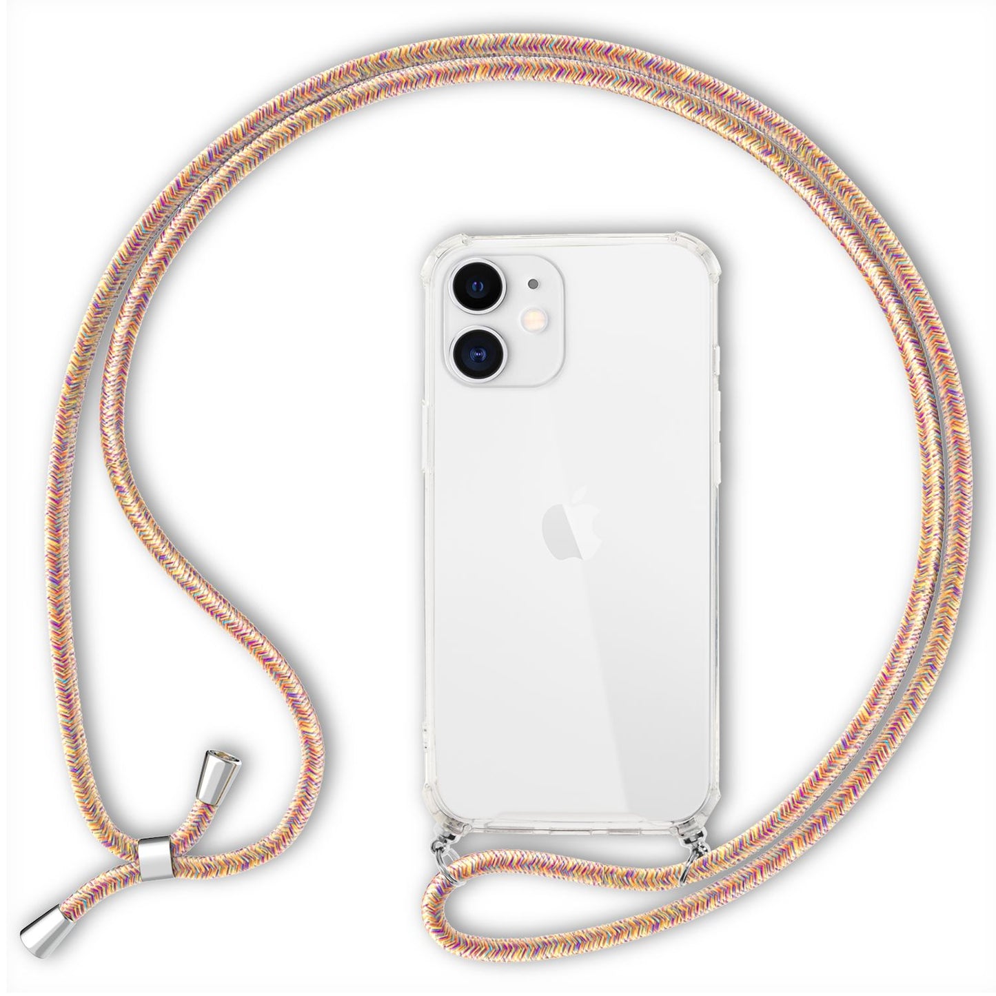 NALIA Handykette für iPhone 12 / 12 Pro – Transparentes Hybrid-Case & Band – HANGIT (Anti-Gelb Rückseite & Verstellbar) – Marke aus Berlin