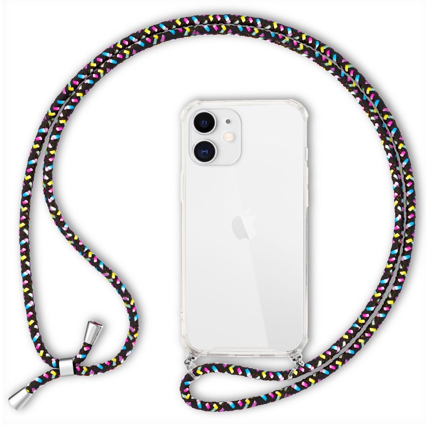 NALIA Handykette für iPhone 12 / 12 Pro – Transparentes Hybrid-Case & Band – HANGIT (Anti-Gelb Rückseite & Verstellbar) – Marke aus Berlin