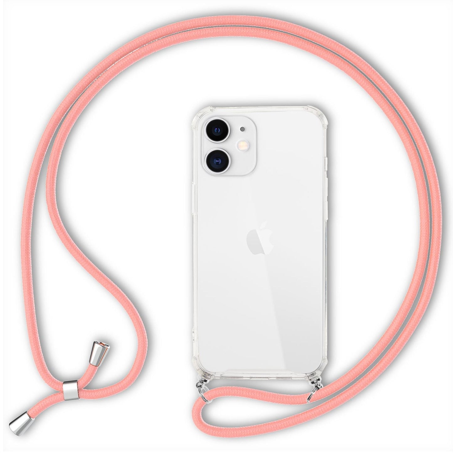 NALIA Handykette für iPhone 12 / 12 Pro – Transparentes Hybrid-Case & Band – HANGIT (Anti-Gelb Rückseite & Verstellbar) – Marke aus Berlin