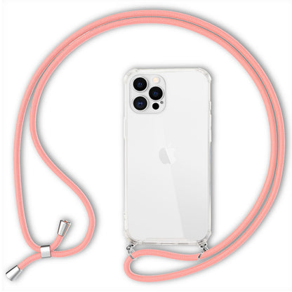 NALIA Handykette für iPhone 12 Pro Max – Transparentes Hybrid-Case & Band – HANGIT (Anti-Gelb Rückseite & Verstellbar) – Marke aus Berlin