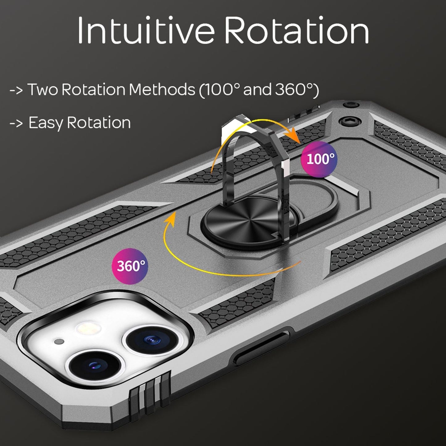 NALIA Panzerhülle für iPhone 12 / 12 Pro – Ring-Ständer 360° & Magnet-Halterung Kompatibel – RINGDEFEND (Stoßfestes Outdoor Case) – Marke aus Berlin