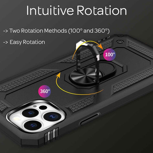 NALIA Panzerhülle für iPhone 12 Pro Max – Ring-Ständer 360° & Magnet-Halterung Kompatibel – RINGDEFEND (Stoßfestes Outdoor Case) – Marke aus Berlin