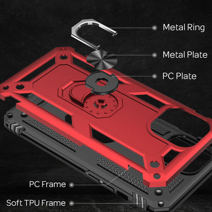 NALIA Panzerhülle für iPhone 12 Pro Max – Ring-Ständer 360° & Magnet-Halterung Kompatibel – RINGDEFEND (Stoßfestes Outdoor Case) – Marke aus Berlin