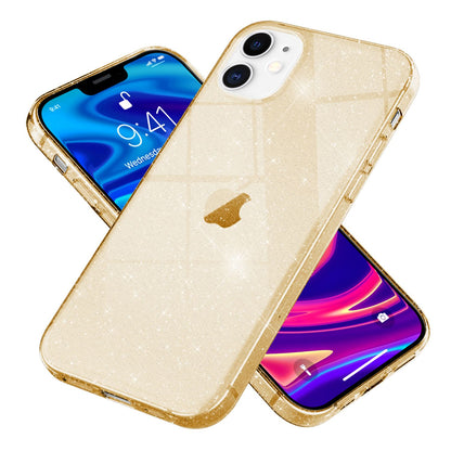 NALIA Glitzerhülle für iPhone 12 Mini – Funkelndes Silikon Case – DAZZLIN (Transparent & Stoßfest) – Marke aus Berlin