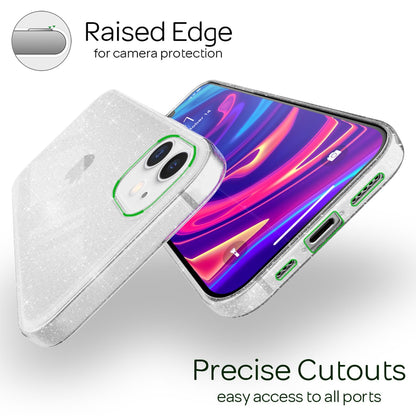 NALIA Glitzerhülle für iPhone 12 / 12 Pro – Funkelndes Silikon Case – DAZZLIN (Transparent & Stoßfest) – Marke aus Berlin