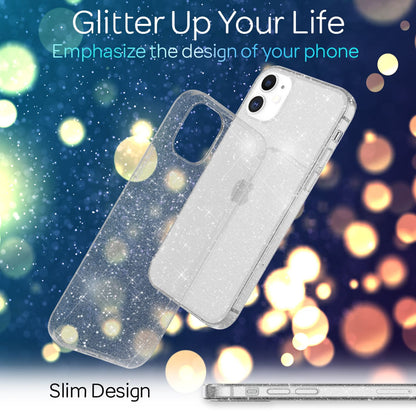 NALIA Glitzerhülle für iPhone 12 / 12 Pro – Funkelndes Silikon Case – DAZZLIN (Transparent & Stoßfest) – Marke aus Berlin