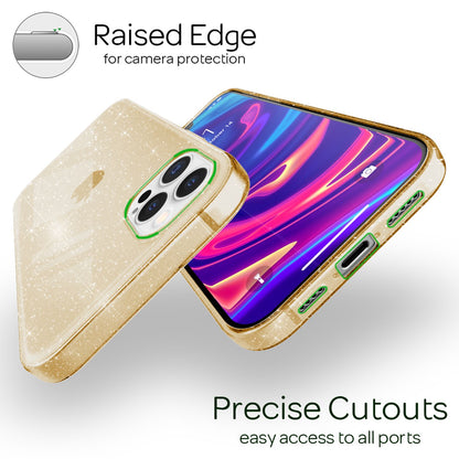 NALIA Glitzerhülle für iPhone 12 Pro Max – Funkelndes Silikon Case – DAZZLIN (Transparent & Stoßfest) – Marke aus Berlin
