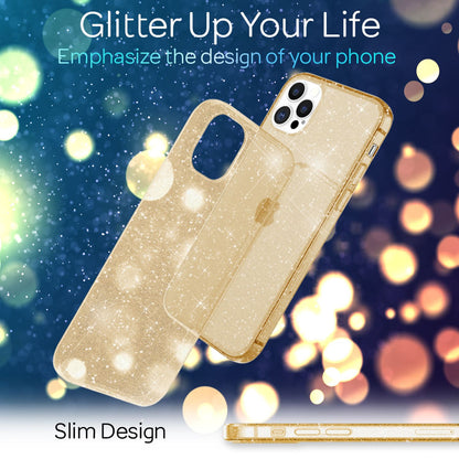 NALIA Glitzerhülle für iPhone 12 Pro Max – Funkelndes Silikon Case – DAZZLIN (Transparent & Stoßfest) – Marke aus Berlin