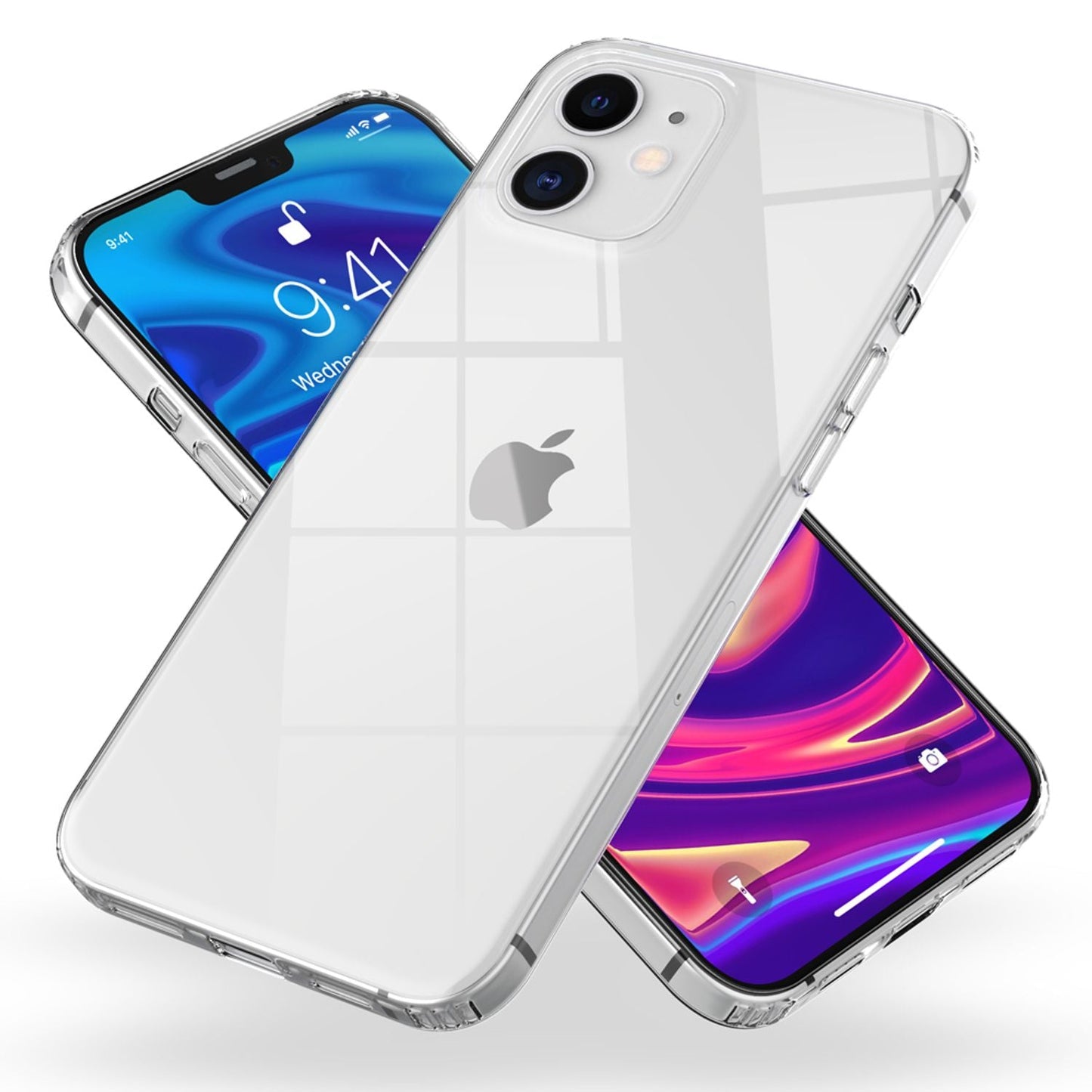 NALIA Transparente Hülle für iPhone 12 Mini – Harte Rückseite & Silikon Rand – IGNITE (Stoßfeste Handyhülle & Verstärkte Ecken) – Marke aus Berlin