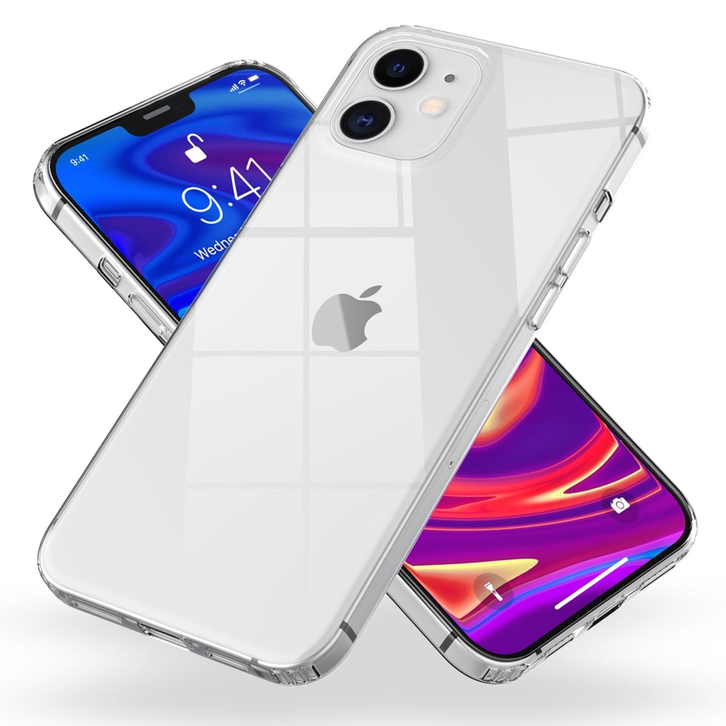 NALIA Transparente Hülle für iPhone 12 / iPhone 12 Pro – Harte Rückseite & Silikon Rand – IGNITE (Stoßfeste Handyhülle & Verstärkte Ecken) – Marke aus Berlin