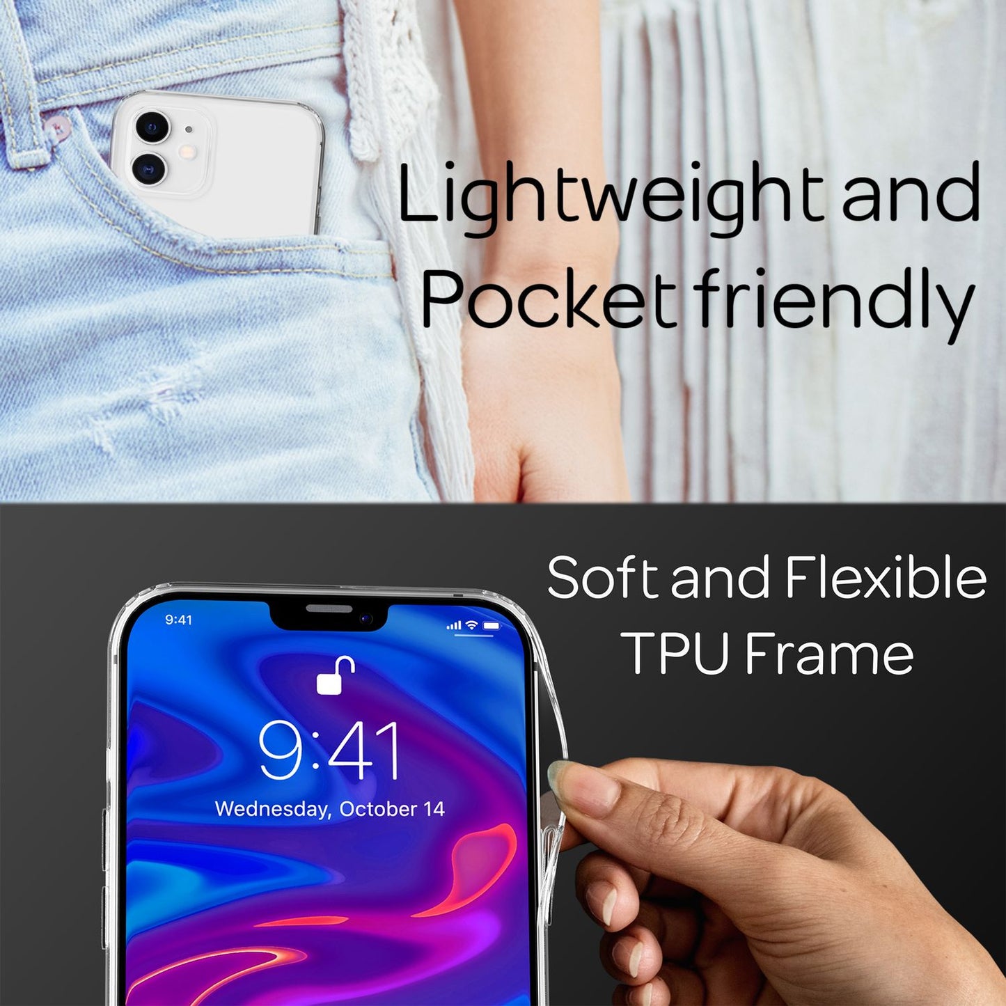 NALIA Transparente Hülle für iPhone 12 / iPhone 12 Pro – Harte Rückseite & Silikon Rand – IGNITE (Stoßfeste Handyhülle & Verstärkte Ecken) – Marke aus Berlin