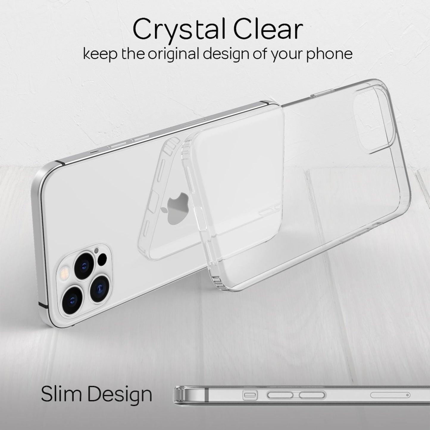 NALIA Transparente Hülle für iPhone 12 Pro Max – Harte Rückseite & Silikon Rand – IGNITE (Stoßfeste Handyhülle & Verstärkte Ecken) – Marke aus Berlin