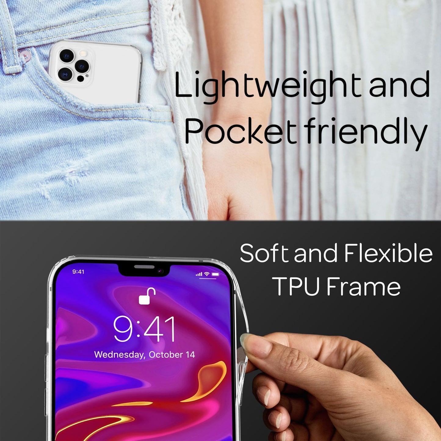 NALIA Transparente Hülle für iPhone 12 Pro Max – Harte Rückseite & Silikon Rand – IGNITE (Stoßfeste Handyhülle & Verstärkte Ecken) – Marke aus Berlin