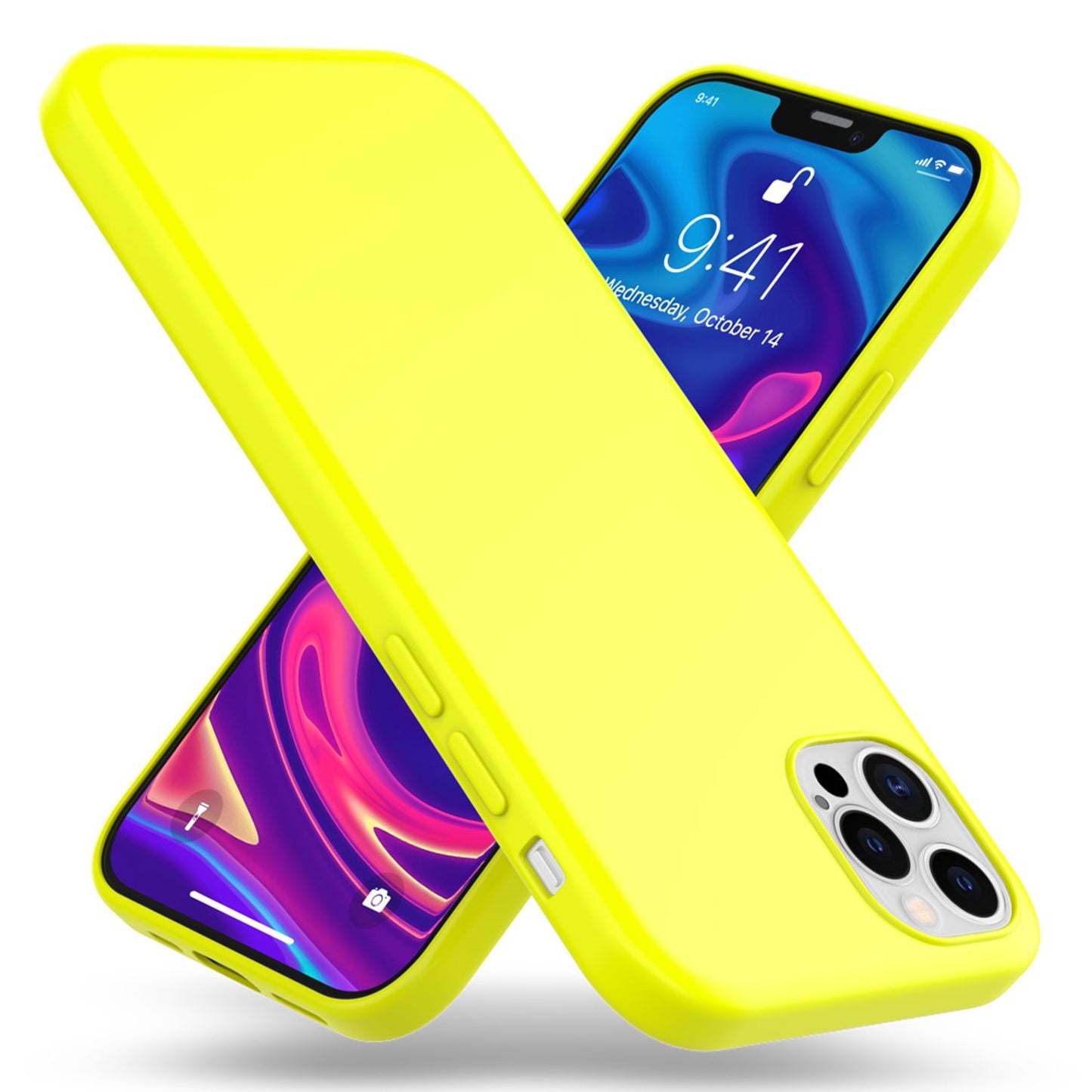 NALIA Neon Silikonhülle für iPhone 12 Pro Max – Soft-Touch & Signal-Neon – NEONSHOCK (Matte Schutzhülle) – Marke aus Berlin