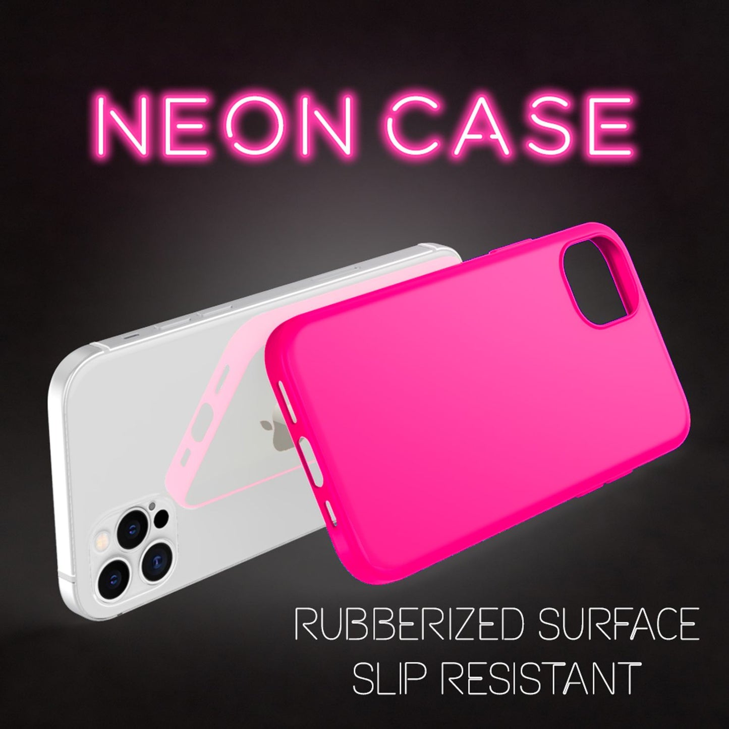 NALIA Neon Silikonhülle für iPhone 12 Pro Max – Soft-Touch & Signal-Neon – NEONSHOCK (Matte Schutzhülle) – Marke aus Berlin