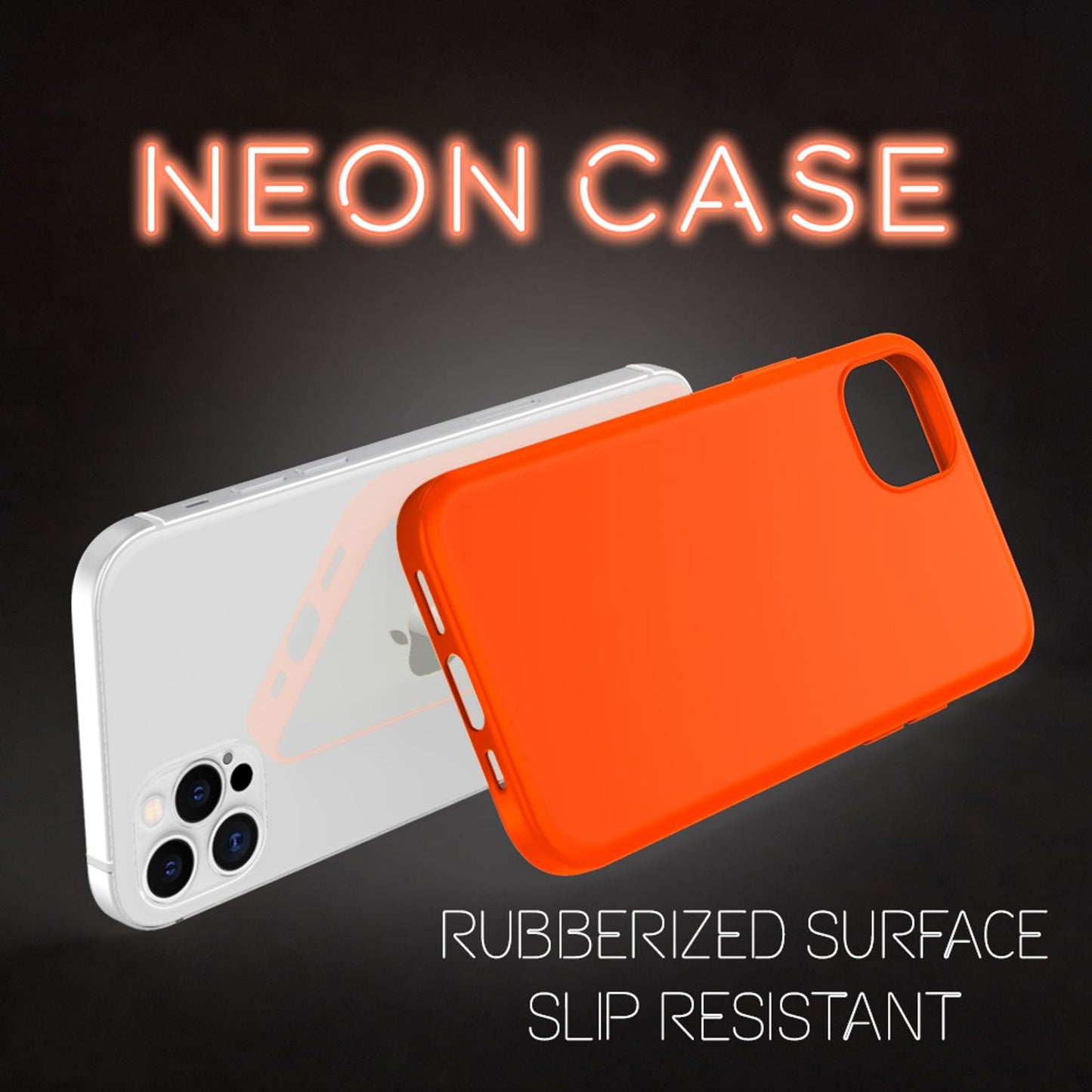 NALIA Neon Silikonhülle für iPhone 12 Pro Max – Soft-Touch & Signal-Neon – NEONSHOCK (Matte Schutzhülle) – Marke aus Berlin