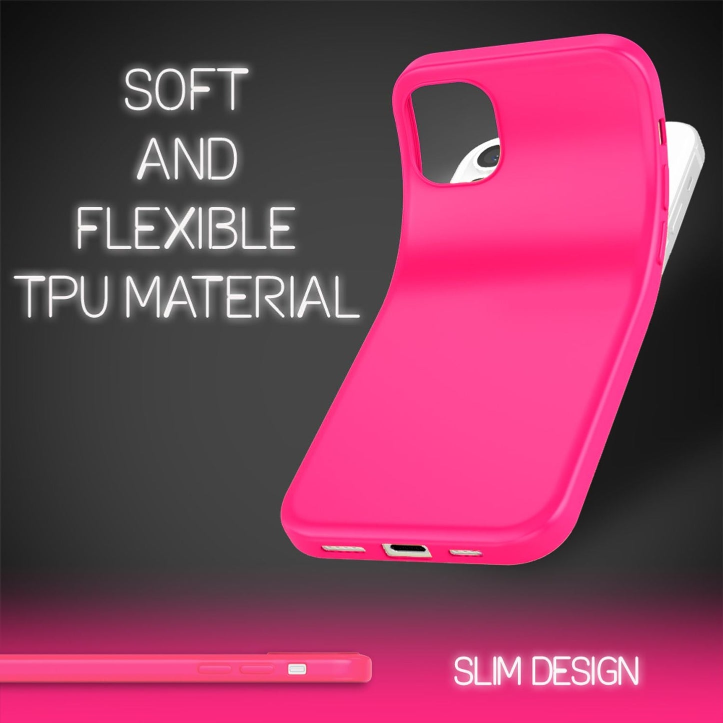 NALIA Neon Silikonhülle für iPhone 12 Pro Max – Soft-Touch & Signal-Neon – NEONSHOCK (Matte Schutzhülle) – Marke aus Berlin