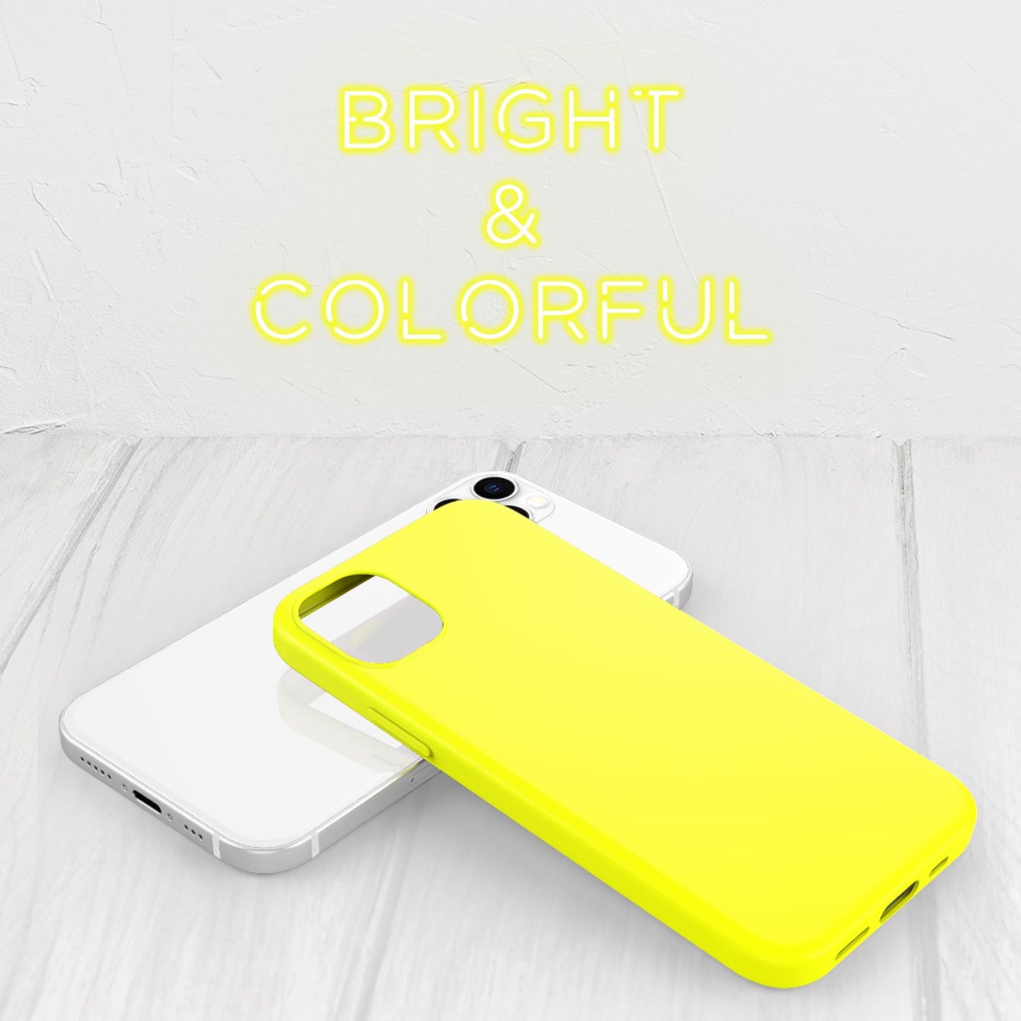 NALIA Neon Silikonhülle für iPhone 12 Pro Max – Soft-Touch & Signal-Neon – NEONSHOCK (Matte Schutzhülle) – Marke aus Berlin