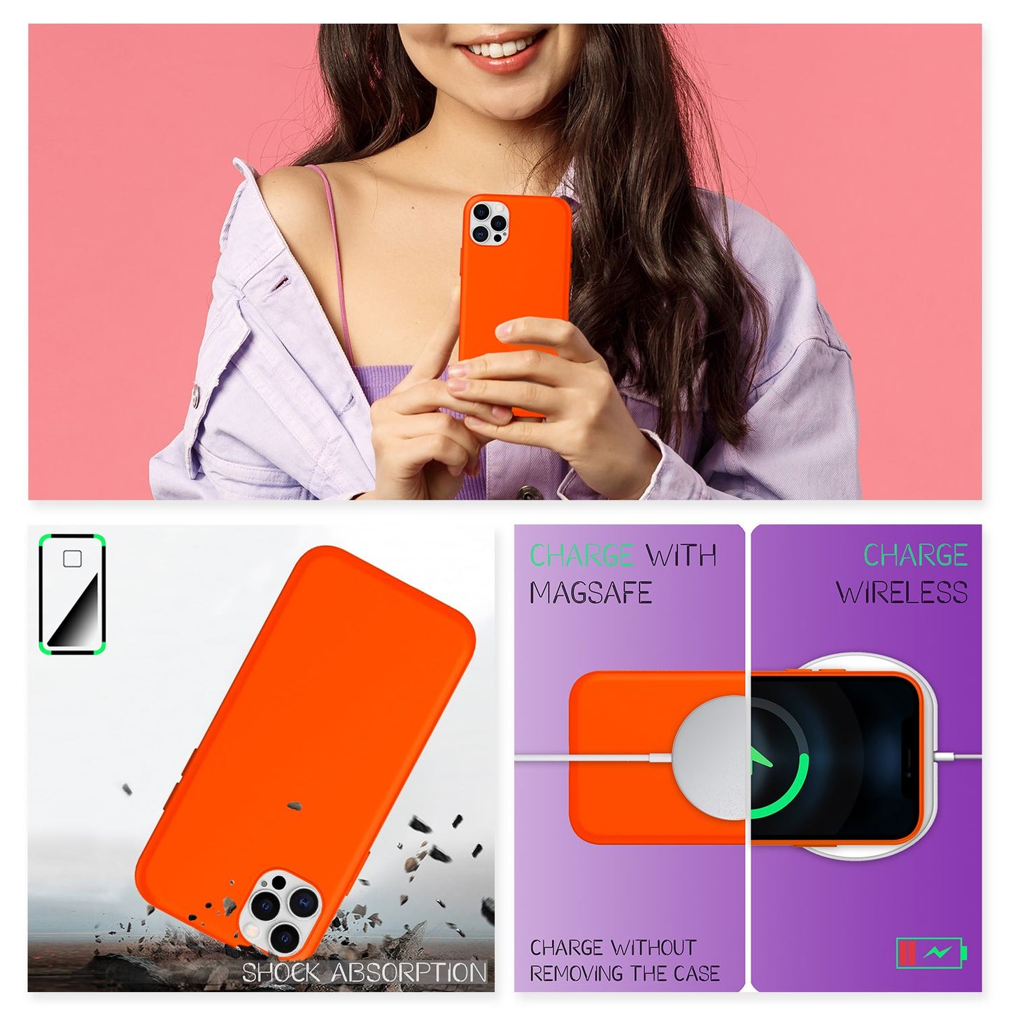 NALIA Neon Silikonhülle für iPhone 12 Pro Max – Soft-Touch & Signal-Neon – NEONSHOCK (Matte Schutzhülle) – Marke aus Berlin