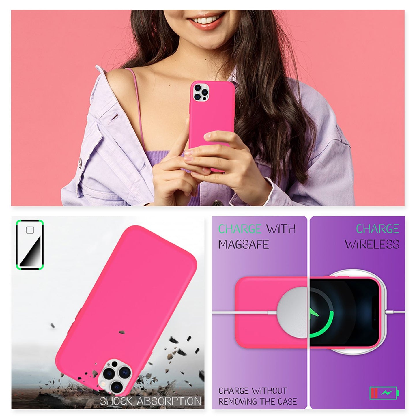 NALIA Neon Silikonhülle für iPhone 12 Pro Max – Soft-Touch & Signal-Neon – NEONSHOCK (Matte Schutzhülle) – Marke aus Berlin