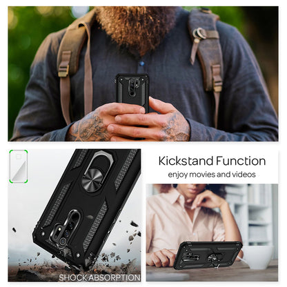NALIA Panzerhülle für Xiaomi Redmi 9 – Ring-Ständer 360° & Magnet-Halterung Kompatibel – RINGDEFEND (Stoßfestes Outdoor Case) – Marke aus Berlin