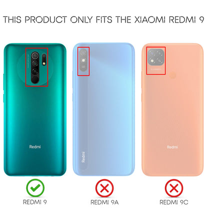 NALIA Silikonhülle für Xiaomi Redmi 9 – Rutschfest & Matt – VORTEX (Gebürstete Optik & Carbon Design) – Marke aus Berlin