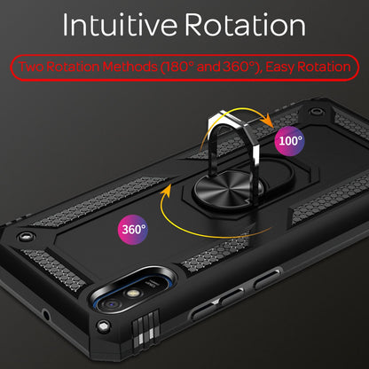NALIA Panzerhülle für Xiaomi Redmi 9A – Ring-Ständer 360° & Magnet-Halterung Kompatibel – RINGDEFEND (Stoßfestes Outdoor Case) – Marke aus Berlin