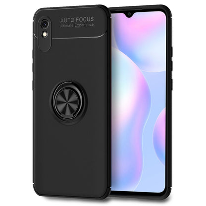 NALIA Ringhülle für Xiaomi Redmi 9A – Ring-Ständer 360° & für Magnet-Halter – GRIP360 (Mattiertes Silikon Case) – Marke aus Berlin