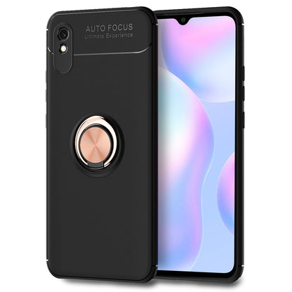 NALIA Ringhülle für Xiaomi Redmi 9A – Ring-Ständer 360° & für Magnet-Halter – GRIP360 (Mattiertes Silikon Case) – Marke aus Berlin