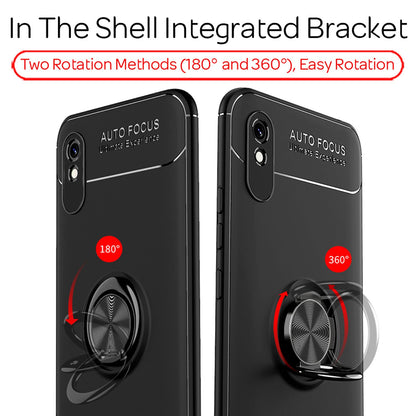 NALIA Ringhülle für Xiaomi Redmi 9A – Ring-Ständer 360° & für Magnet-Halter – GRIP360 (Mattiertes Silikon Case) – Marke aus Berlin