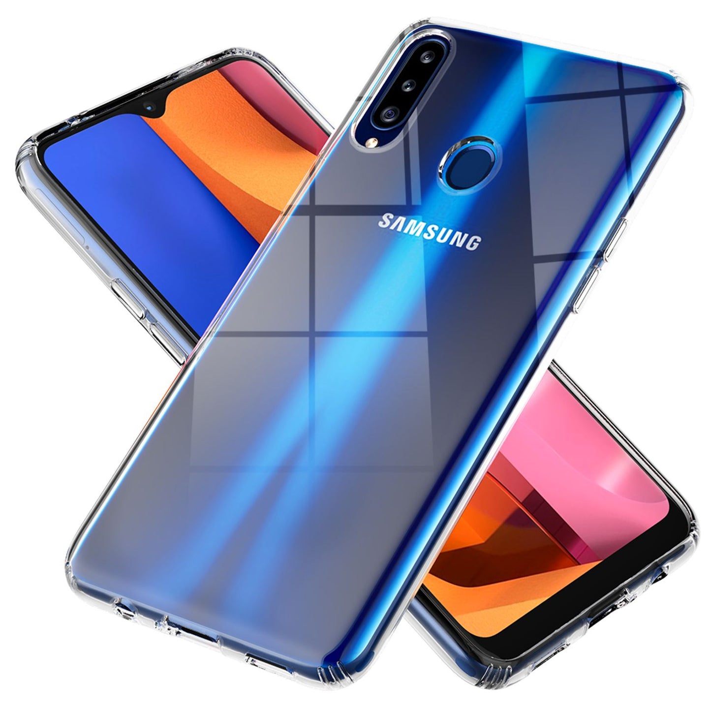 NALIA Transparente Hülle für Samsung Galaxy A20s – Harte Rückseite & Silikon Rand – IGNITE (Stoßfeste Handyhülle & Verstärkte Ecken) – Marke aus Berlin