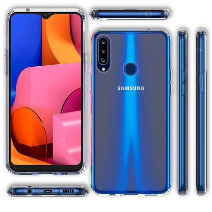 NALIA Transparente Hülle für Samsung Galaxy A20s – Harte Rückseite & Silikon Rand – IGNITE (Stoßfeste Handyhülle & Verstärkte Ecken) – Marke aus Berlin