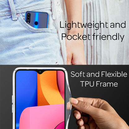 NALIA Transparente Hülle für Samsung Galaxy A20s – Harte Rückseite & Silikon Rand – IGNITE (Stoßfeste Handyhülle & Verstärkte Ecken) – Marke aus Berlin