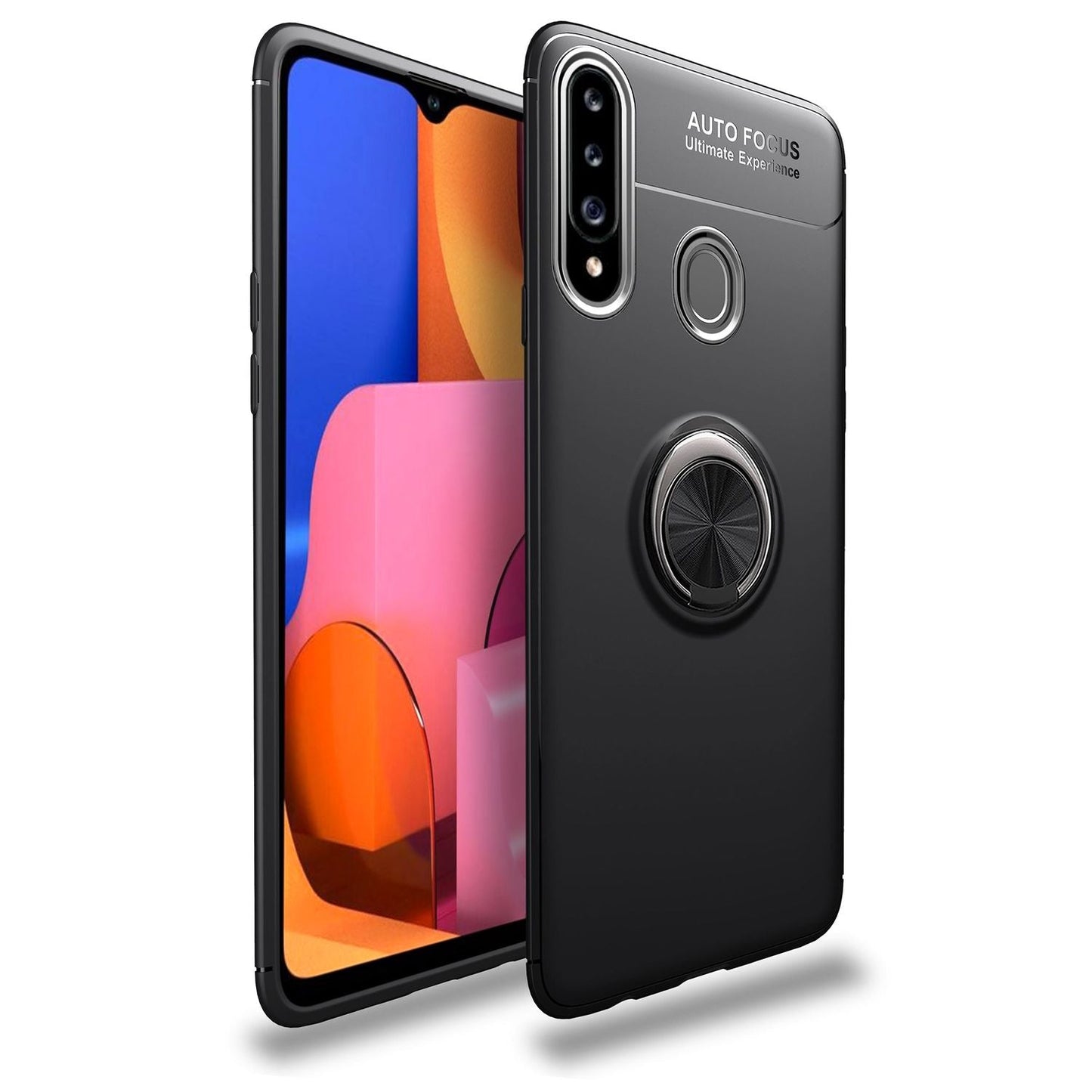 NALIA Ringhülle für Samsung Galaxy A20s – Ring-Ständer 360° & für Magnet-Halter – GRIP360 (Mattiertes Silikon Case) – Marke aus Berlin