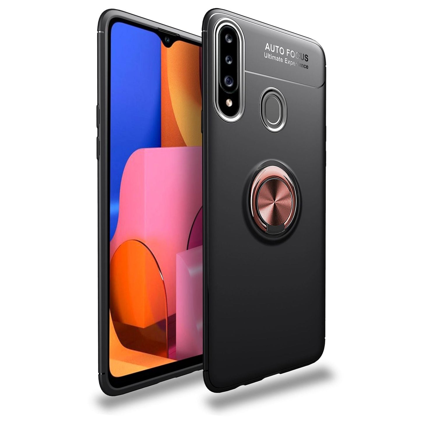 NALIA Ringhülle für Samsung Galaxy A20s – Ring-Ständer 360° & für Magnet-Halter – GRIP360 (Mattiertes Silikon Case) – Marke aus Berlin