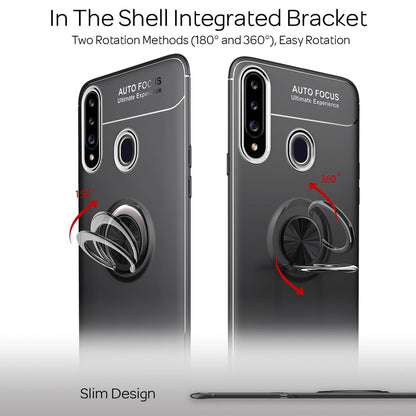 NALIA Ringhülle für Samsung Galaxy A20s – Ring-Ständer 360° & für Magnet-Halter – GRIP360 (Mattiertes Silikon Case) – Marke aus Berlin