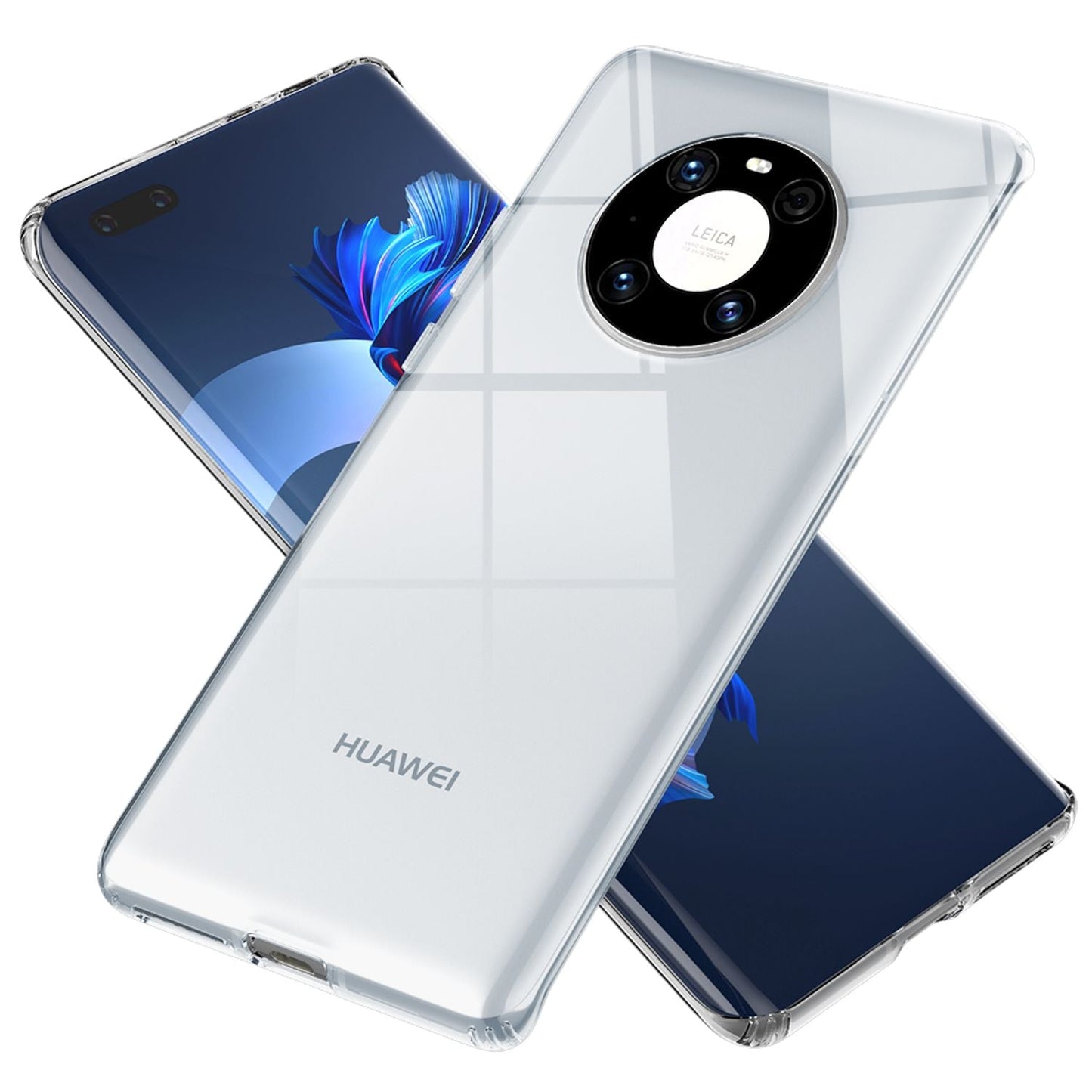 NALIA Transparente Hülle für Huawei Mate 40 Pro – Harte Rückseite & Silikon Rand – IGNITE (Stoßfeste Handyhülle & Verstärkte Ecken) – Marke aus Berlin