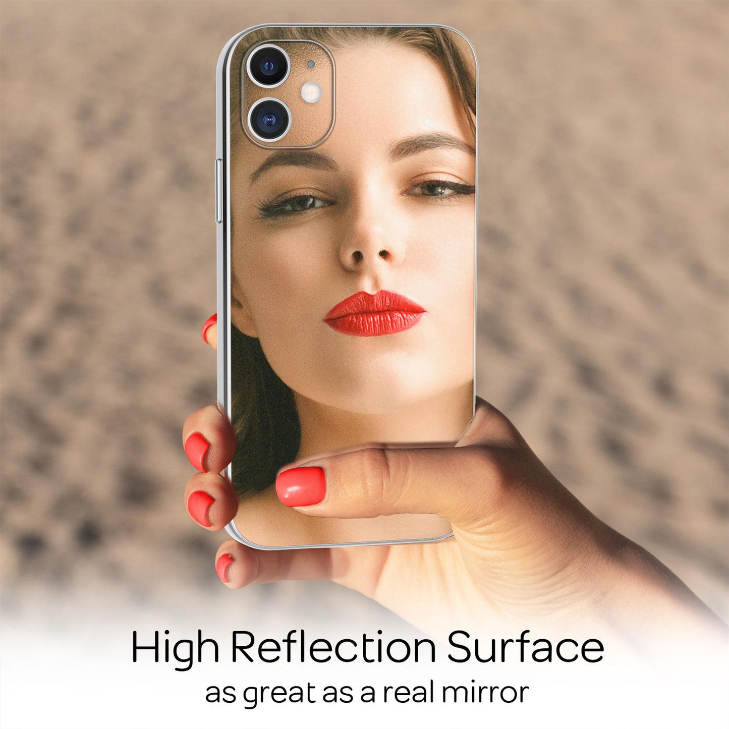 NALIA Spiegelhülle für iPhone 12 Mini – Echtes Glas (9H Spiegel & Robust) – RAYN (Premium Hardcase & Silikon Bumper) – Marke aus Berlin