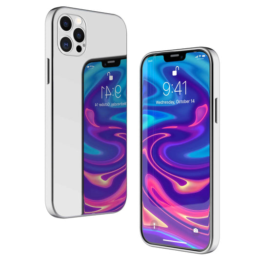 NALIA Spiegelhülle für iPhone 12 Pro Max – Echtes Glas (9H Spiegel & Robust) – RAYN (Premium Hardcase & Silikon Bumper) – Marke aus Berlin