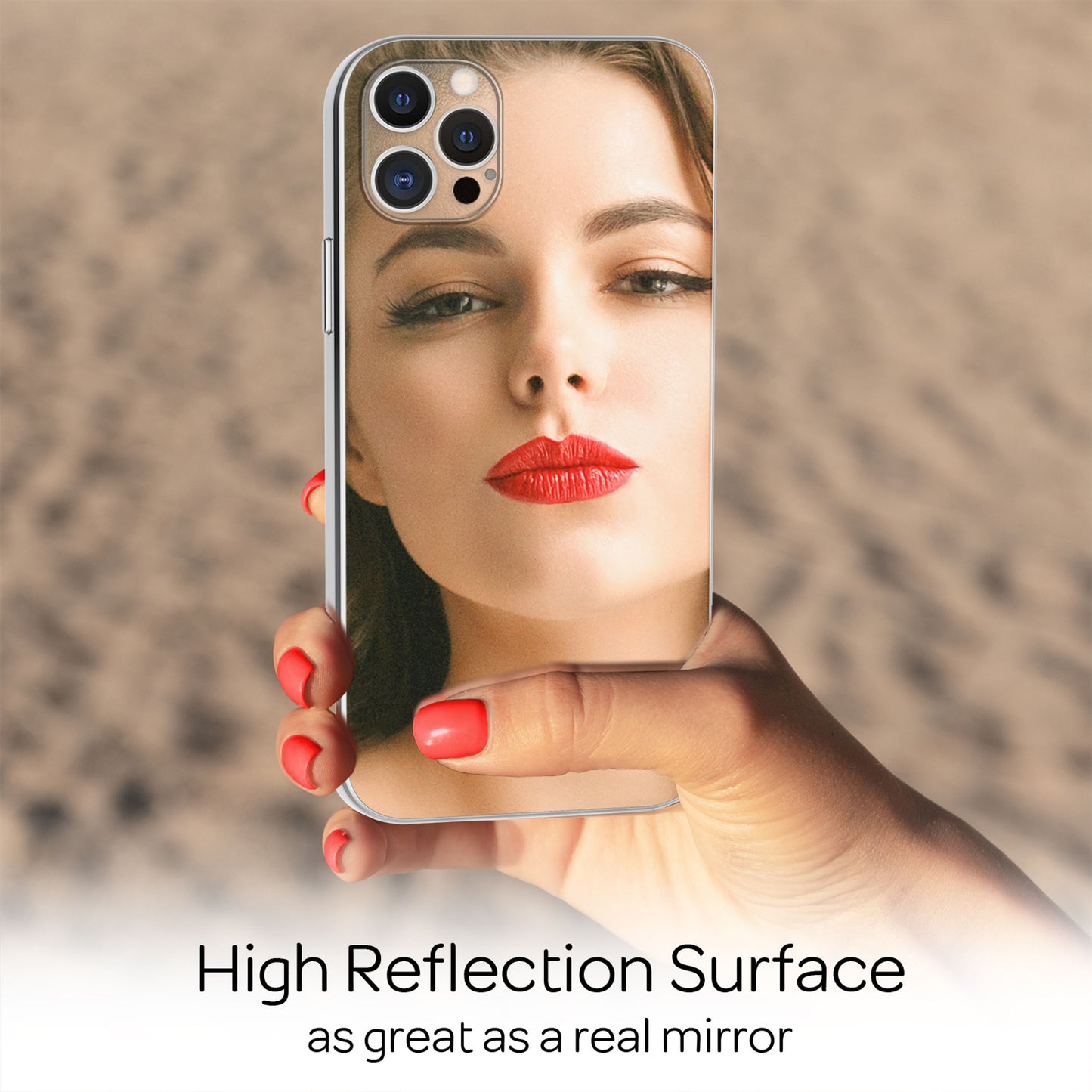 NALIA Spiegelhülle für iPhone 12 Pro Max – Echtes Glas (9H Spiegel & Robust) – RAYN (Premium Hardcase & Silikon Bumper) – Marke aus Berlin