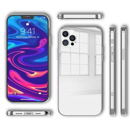 NALIA Spiegelhülle für iPhone 12 Pro Max – Echtes Glas (9H Spiegel & Robust) – RAYN (Premium Hardcase & Silikon Bumper) – Marke aus Berlin