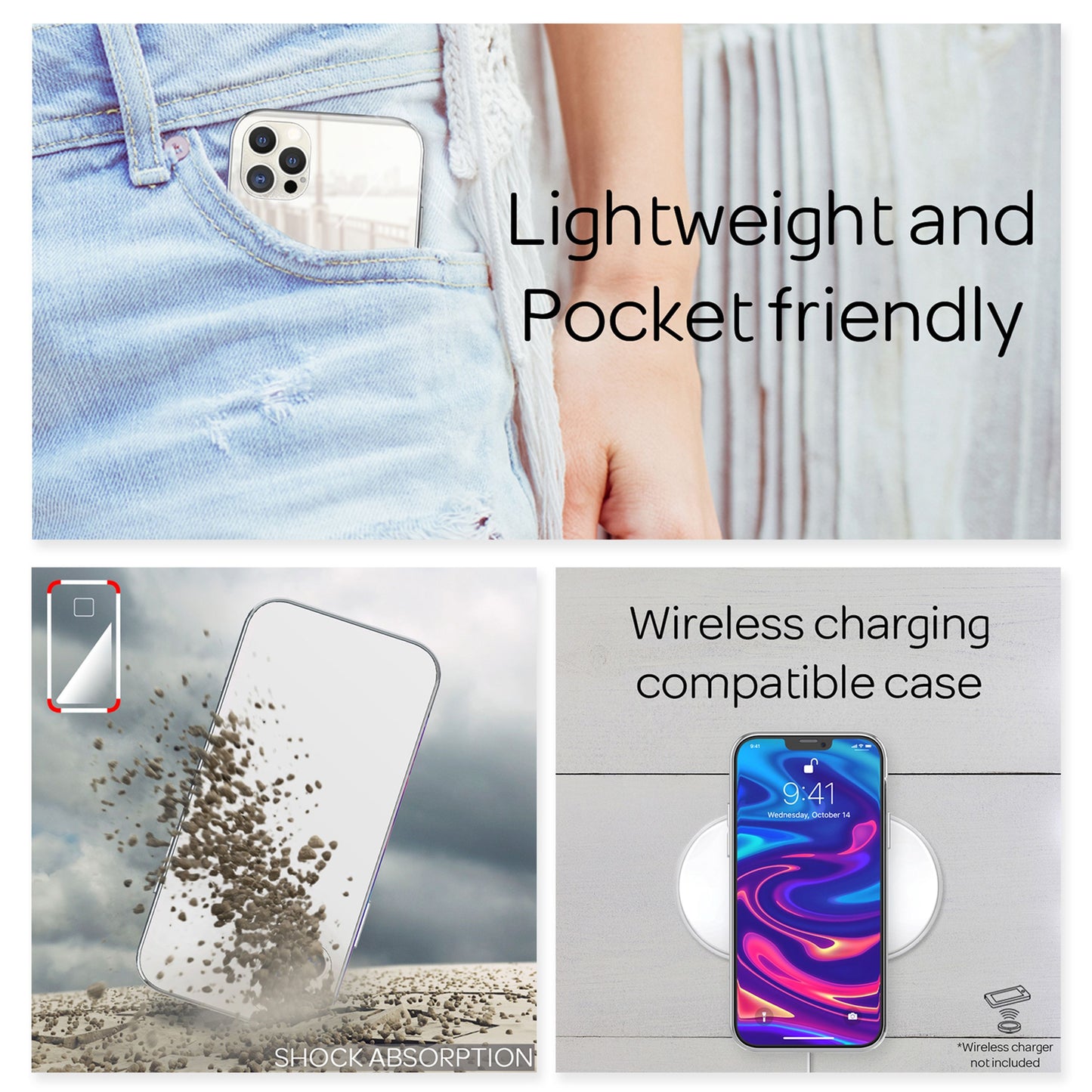 NALIA Spiegelhülle für iPhone 12 Pro Max – Echtes Glas (9H Spiegel & Robust) – RAYN (Premium Hardcase & Silikon Bumper) – Marke aus Berlin