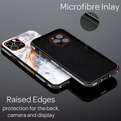 NALIA Marmor Glas Case für iPhone 12 Pro Max – Robustes 9H Echtglas – MARBELLE (Silikon Bumper & Grip) – Marke aus Berlin