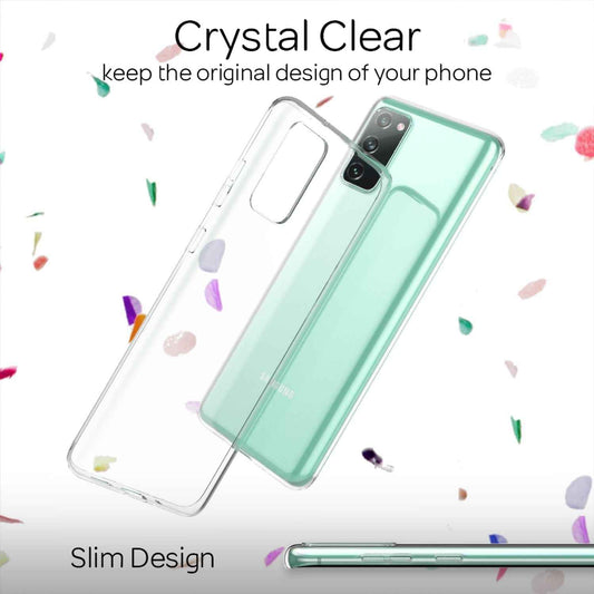NALIA Transparente Silikonhülle für Samsung Galaxy S20 FE – Anti-Gelb & Rutschfest – GLAZE (Handyhülle Kristallklar, Schlank & Stoßfest) – Marke aus Berlin
