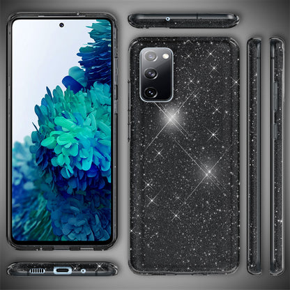 NALIA Glitzerhülle für Samsung Galaxy S20 FE – Funkelnder Glitzer-Look & Grip – SHINEPOP (Silikon Case) – Marke aus Berlin
